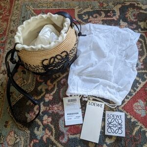 Loewe Beehive Basket Bag in Raffia and calfskin